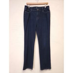 St. Johns Bay Jeans Womens Size 12 Strait Leg  Dark Wash Denim Blue Jean Pants